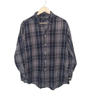 Sedgefield Men's Checkered Plaid Dress Shirt 100% Cotton Size Large